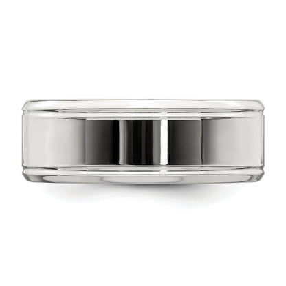 Sterling Silver 6mm Polished Flat Beveled Edge Fancy Band