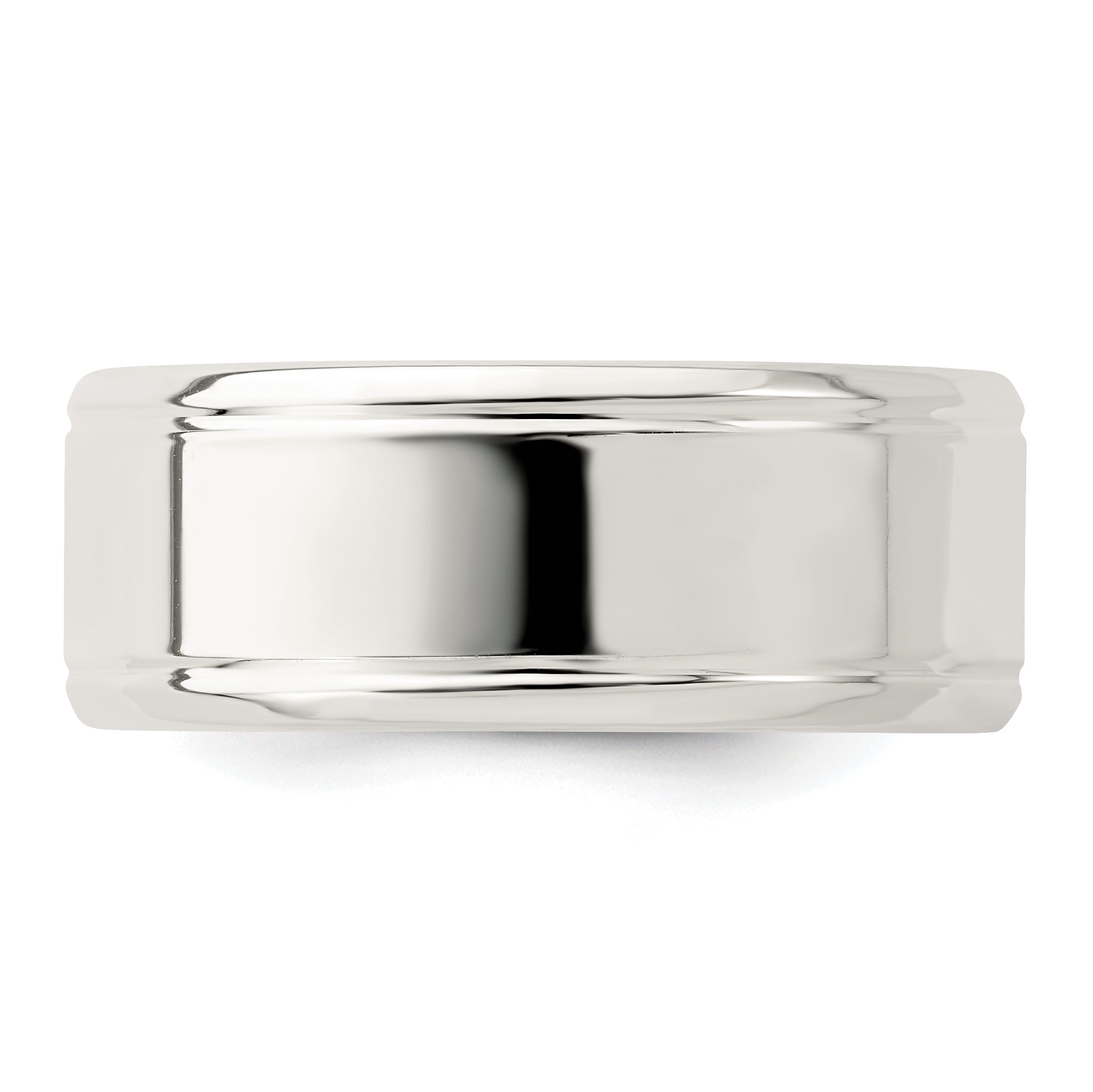 Sterling Silver 6mm Polished Flat Beveled Edge Fancy Band