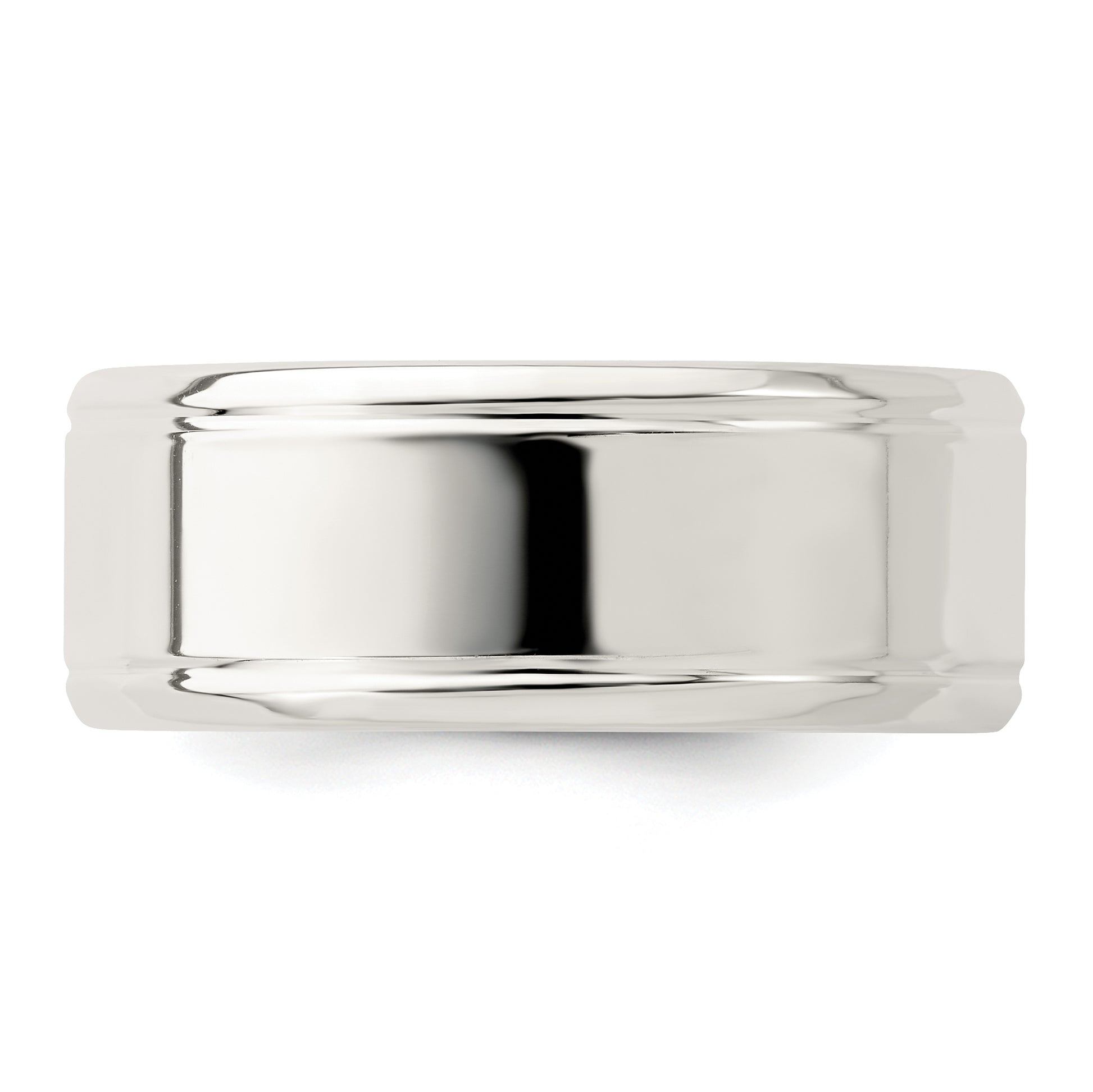 Sterling Silver 6mm Polished Flat Beveled Edge Fancy Band