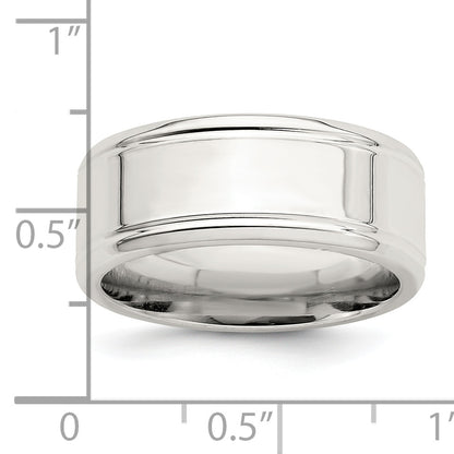 Sterling Silver 6mm Polished Flat Beveled Edge Fancy Band