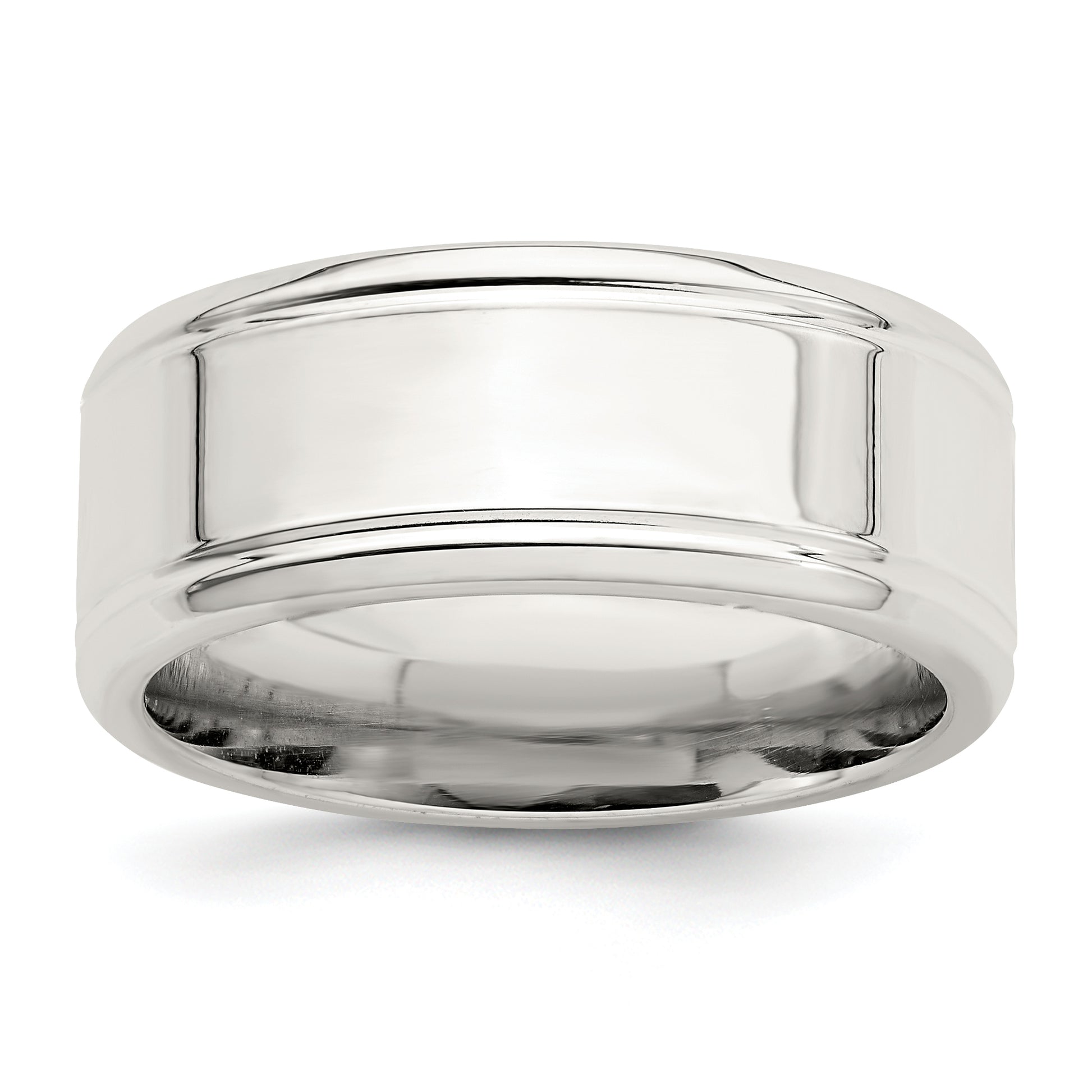 Sterling Silver 6mm Polished Flat Beveled Edge Fancy Band