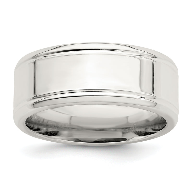 Sterling Silver 6mm Polished Flat Beveled Edge Fancy Band