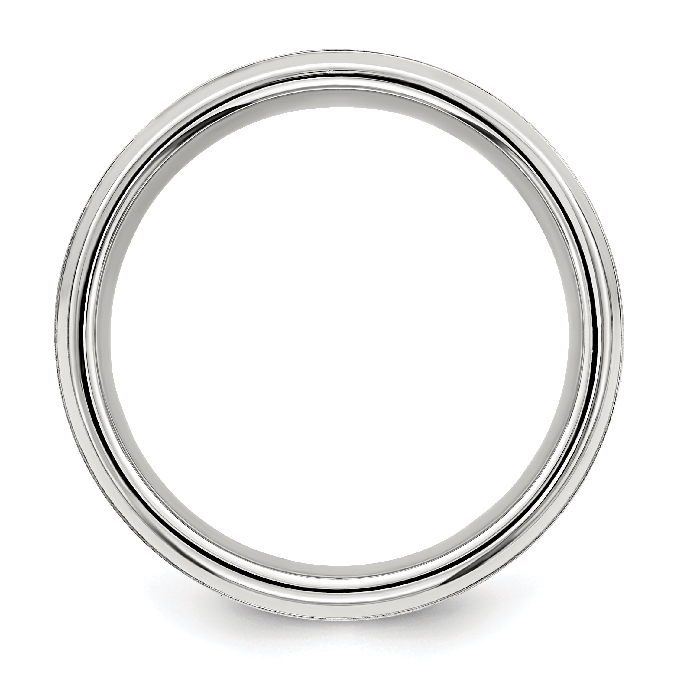 Sterling Silver 6mm Brushed Flat Beveled Edge Fancy Band