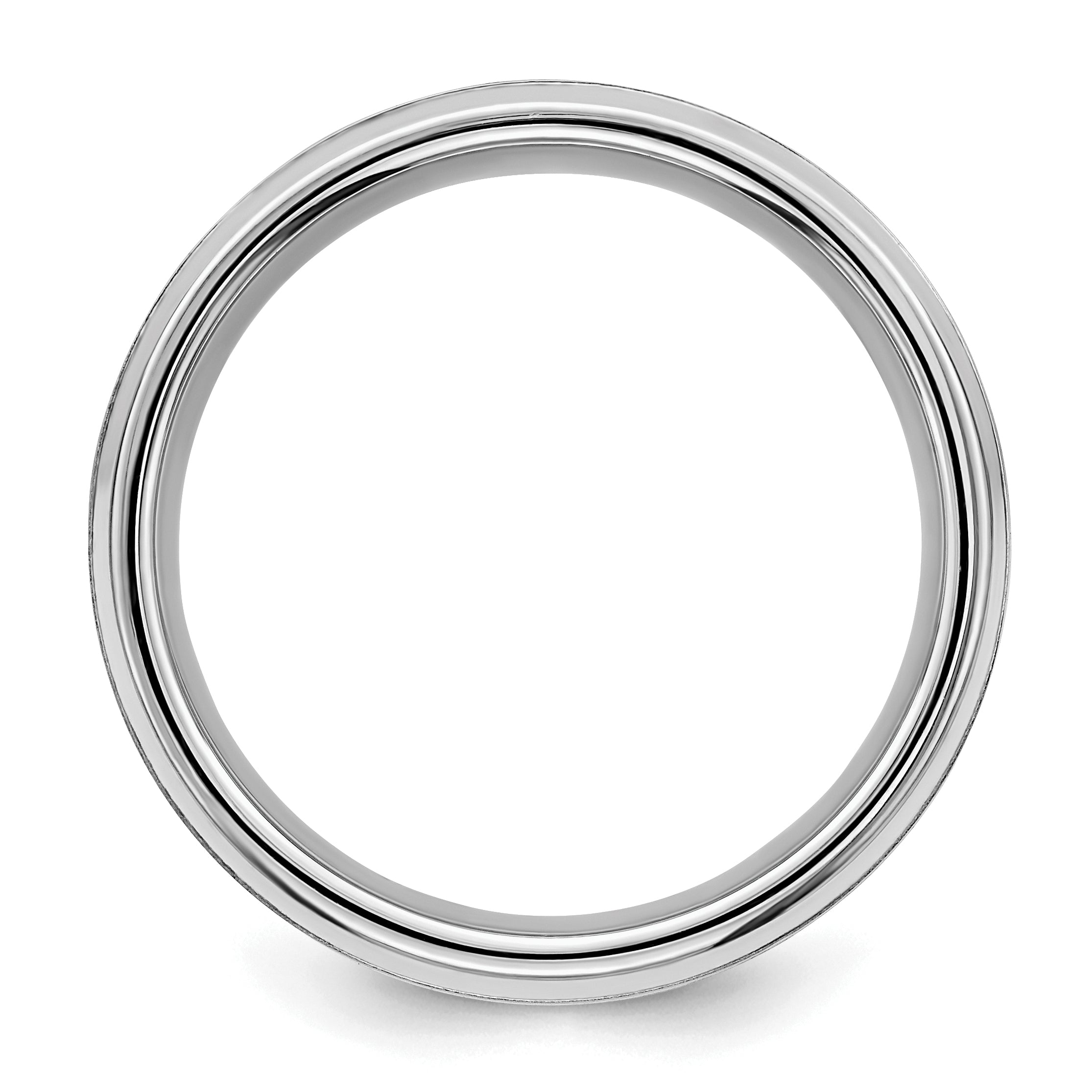 Sterling Silver Rhodium Plated 8mm Brushed Fancy Band