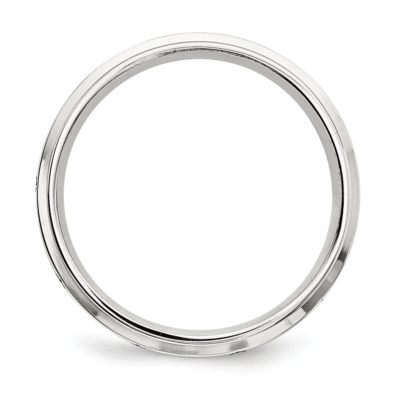 Sterling Silver Ss 7mm Enamel Fancy Band