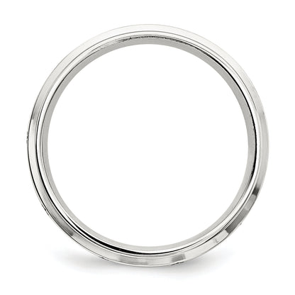 Sterling Silver Ss 7mm Enamel Fancy Band