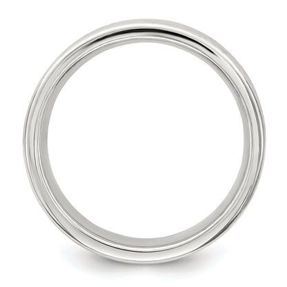 Sterling Silver 7mm Polished 5 Row Fancy Band