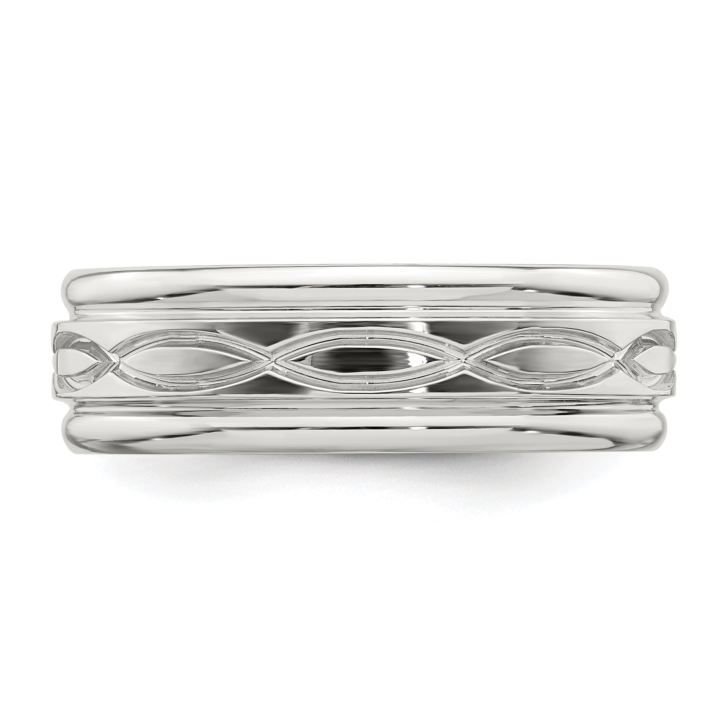 Sterling Silver Ss 7mm Polished Fancy Band
