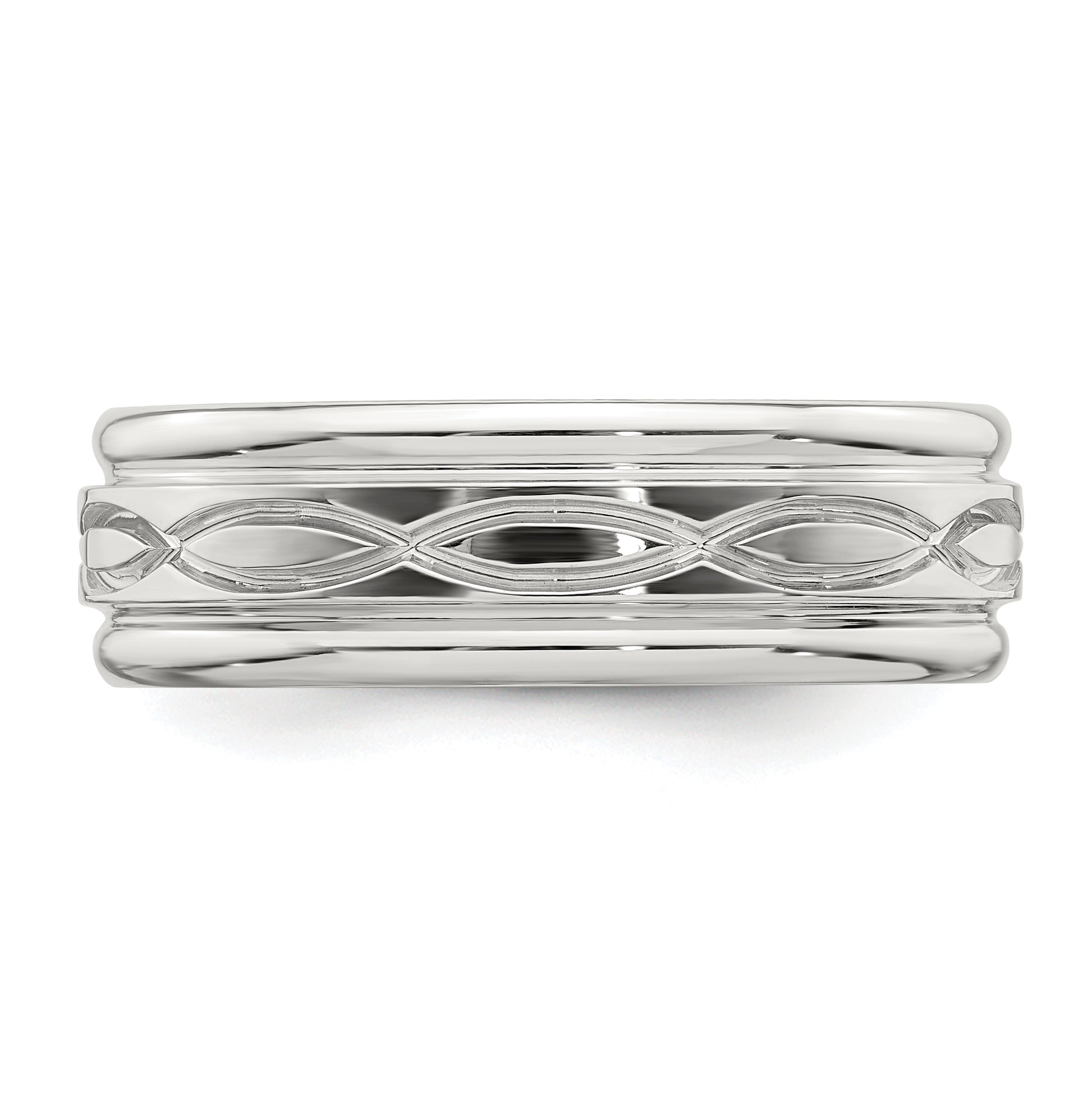 Sterling Silver Ss 7mm Polished Fancy Band