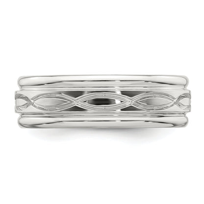 Sterling Silver Ss 7mm Polished Fancy Band