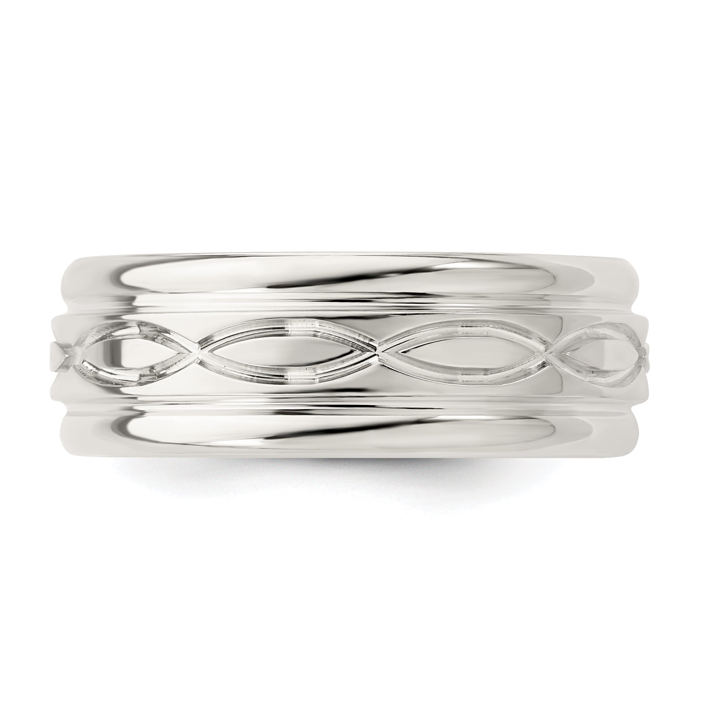Sterling Silver Ss 7mm Polished Fancy Band