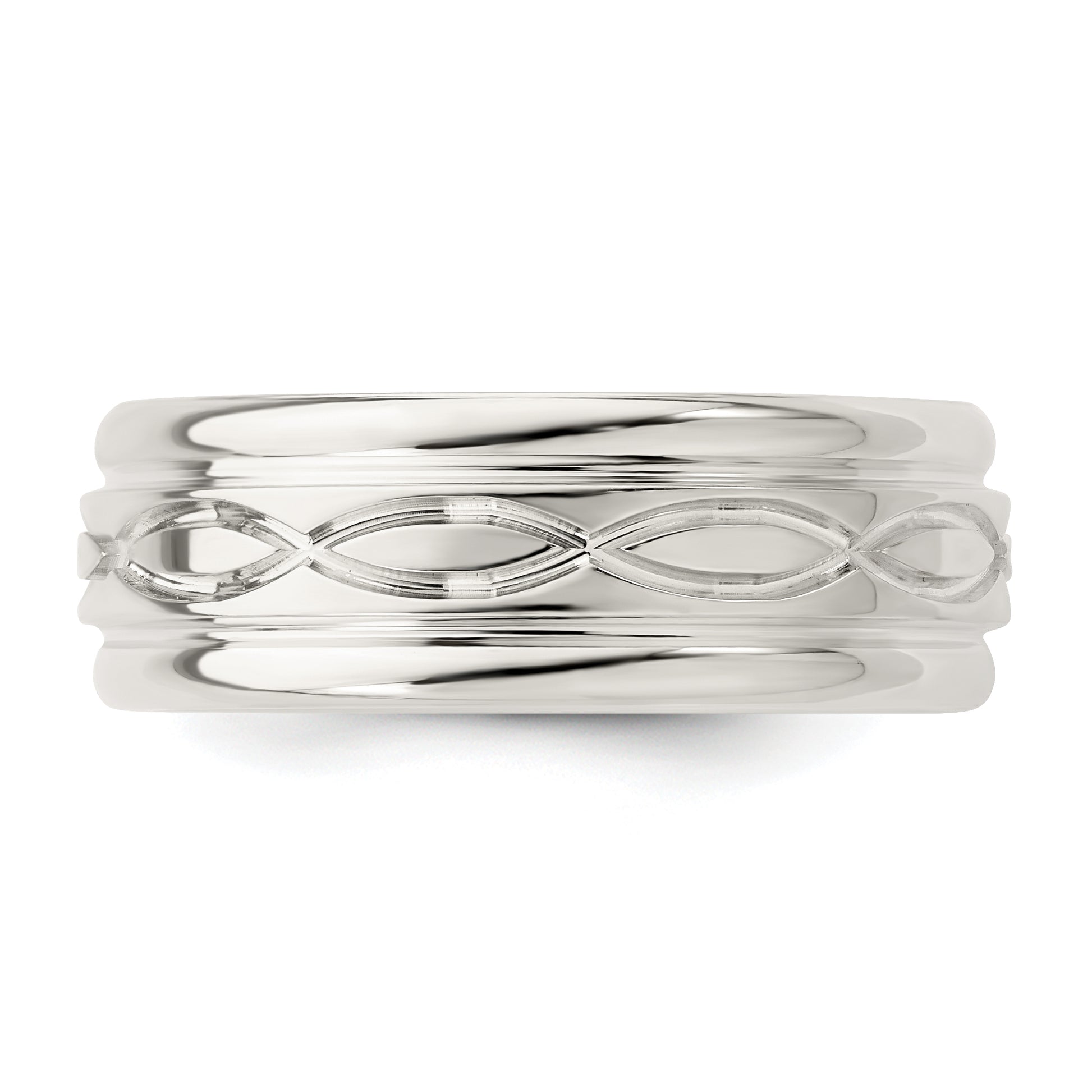 Sterling Silver Ss 7mm Polished Fancy Band