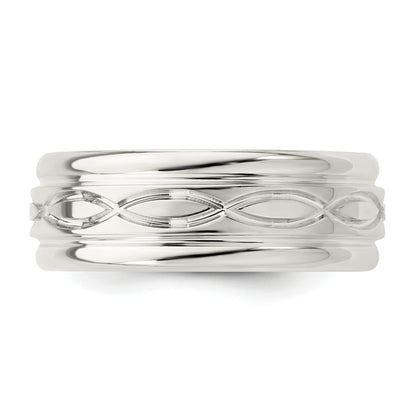 Sterling Silver Ss 7mm Polished Fancy Band