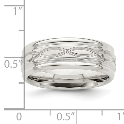 Sterling Silver Ss 7mm Polished Fancy Band
