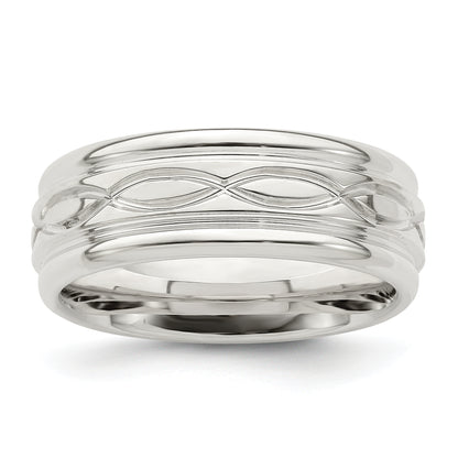 Sterling Silver Ss 7mm Polished Fancy Band