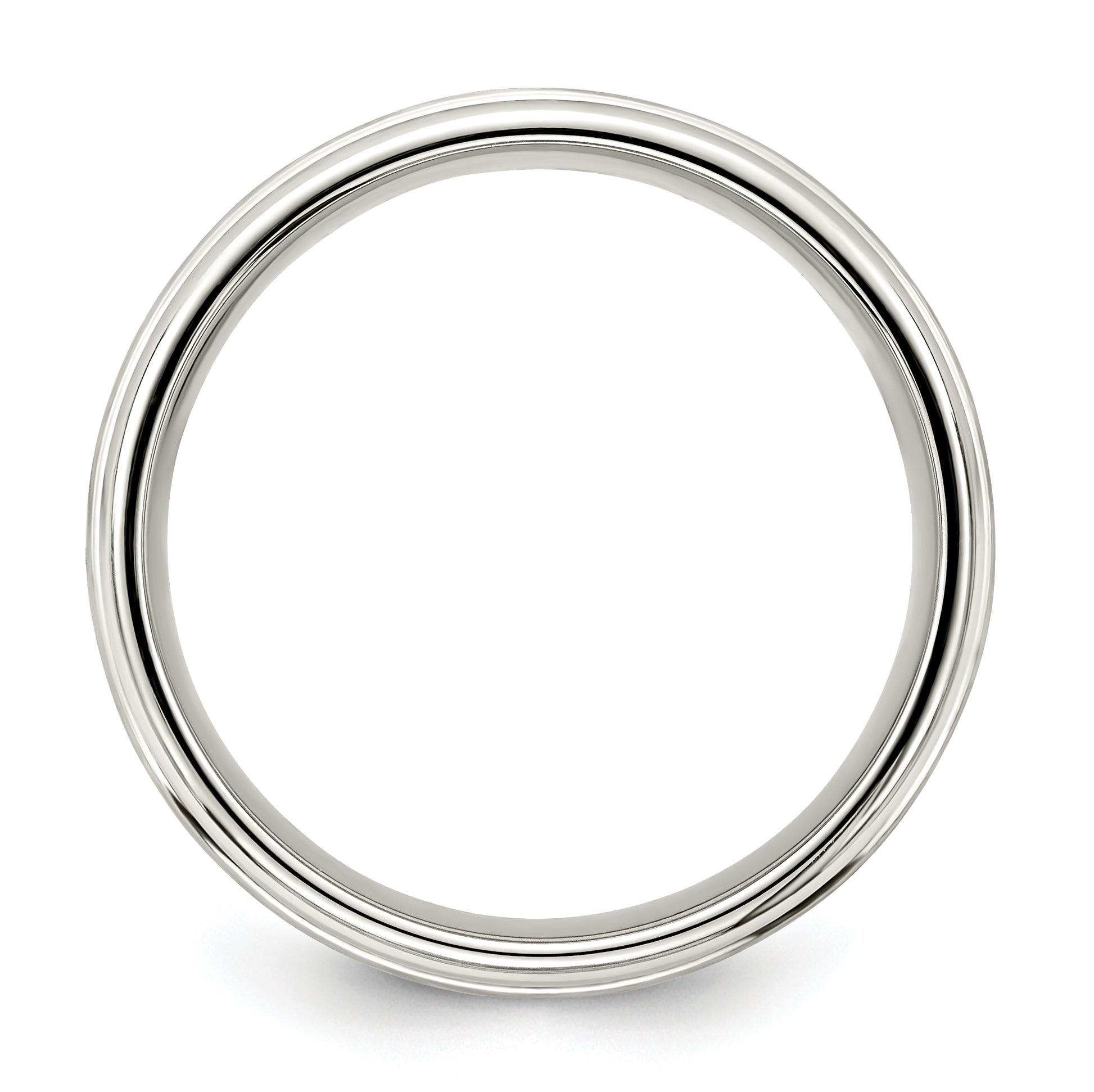 Sterling Silver 7mm Brushed Flat Intertwined Design Beveled Edge Fancy Band