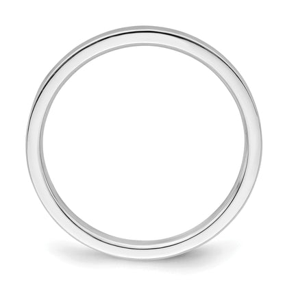 Sterling Silver Rhodium Plated 2mm Flat Size 4 Band