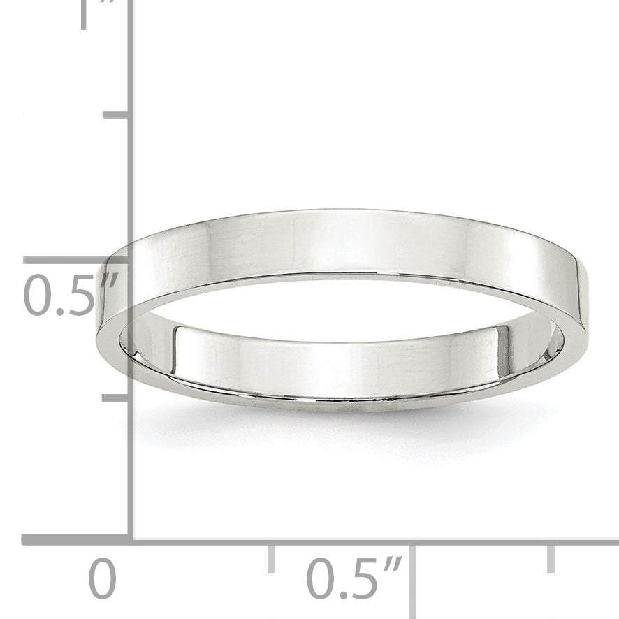 Sterling Silver 3mm Lightweight Flat Size 4 Band