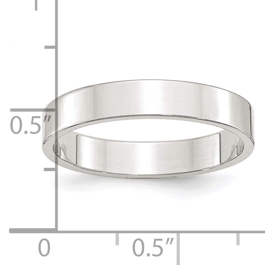 Sterling Silver 4mm Lightweight Flat Size 4 Band