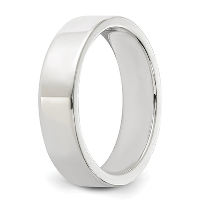 Sterling Silver Rhodium Plated 5mm Flat Size 4 Band