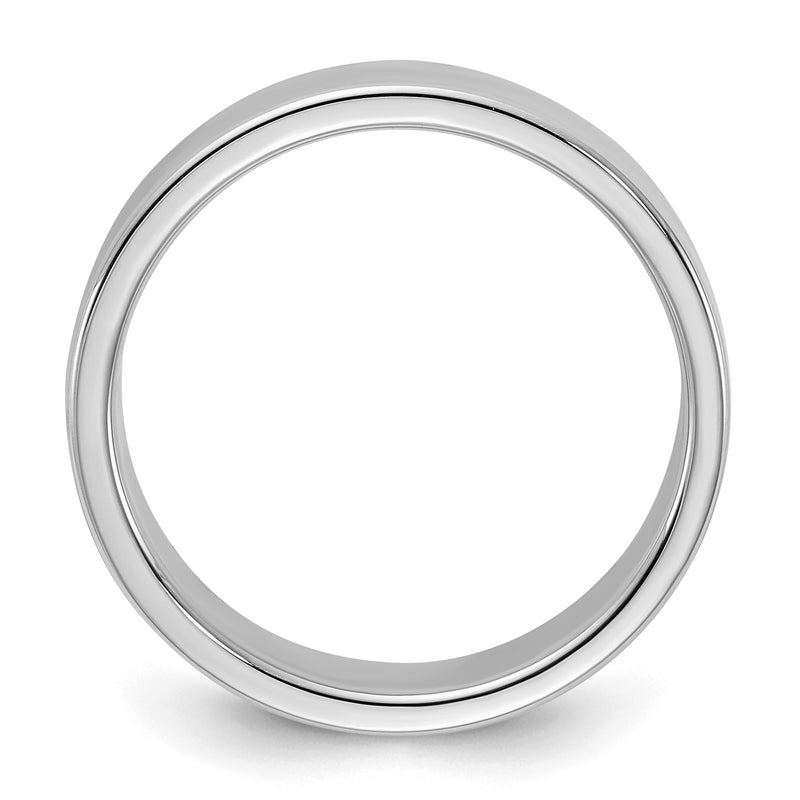 Sterling Silver Rhodium Plated 5mm Flat Size 4 Band