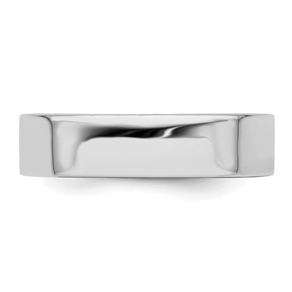 Sterling Silver Rhodium Plated 5mm Flat Size 4 Band