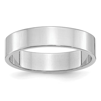 Sterling Silver Rhodium Plated 5mm Flat Size 4 Band