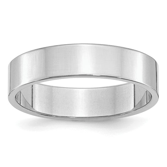Sterling Silver Rhodium Plated 5mm Flat Size 4 Band