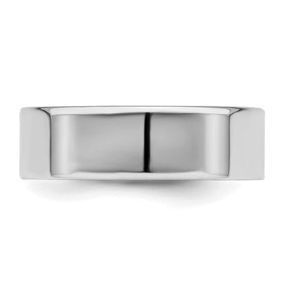Sterling Silver Rhodium-Plated 6mm Flat Band