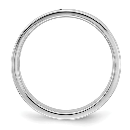 Sterling Silver Rhodium Plated 7mm Flat Size 4 Band