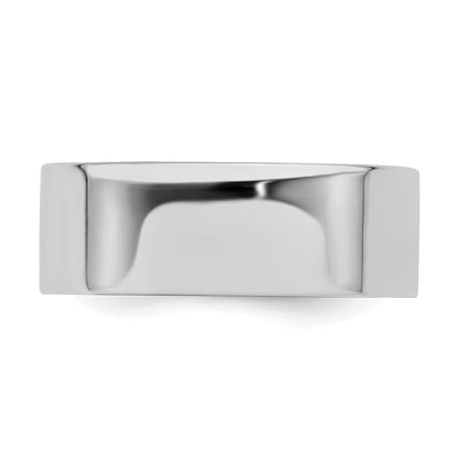 Sterling Silver Rhodium Plated 7mm Flat Size 4 Band