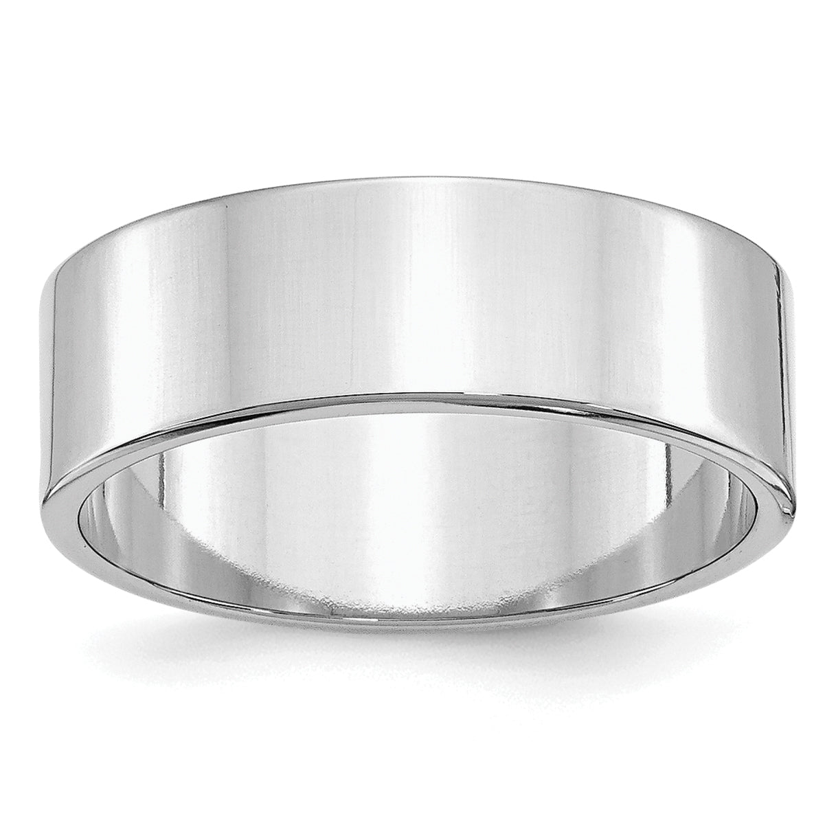 Sterling Silver Rhodium Plated 7mm Flat Size 4 Band