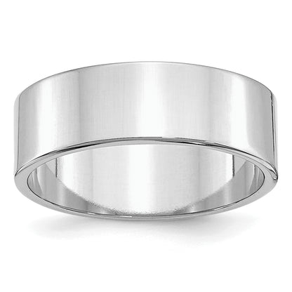 Sterling Silver Rhodium Plated 7mm Flat Size 4 Band