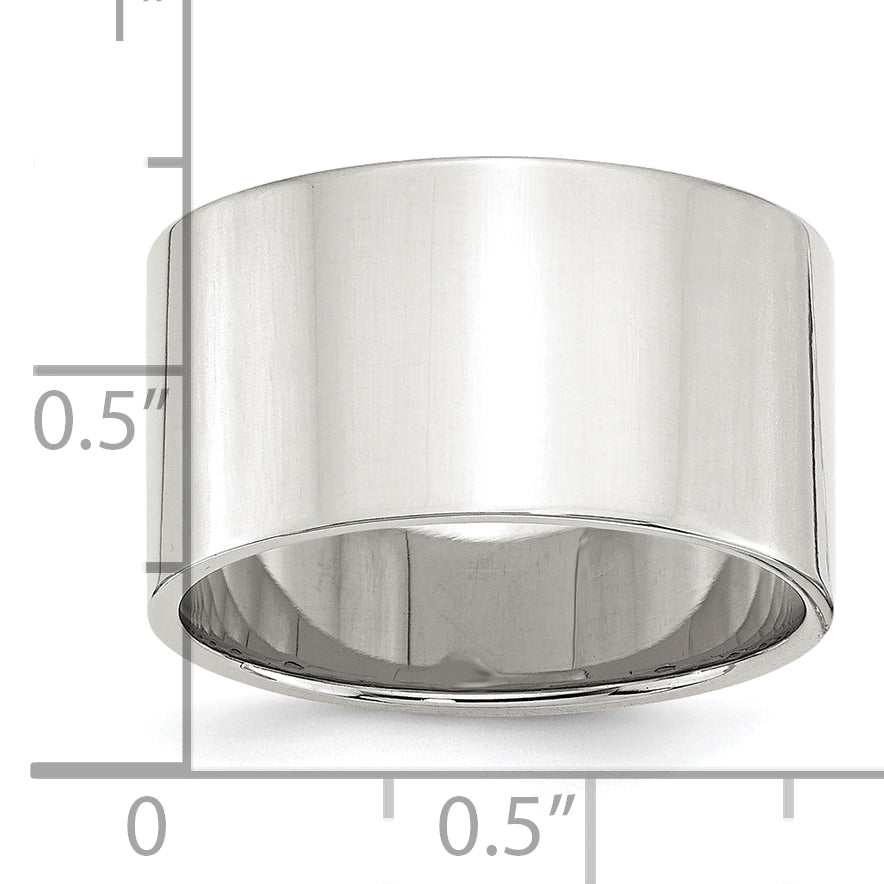 Sterling Silver 12mm Lightweight Flat Size 4 Band