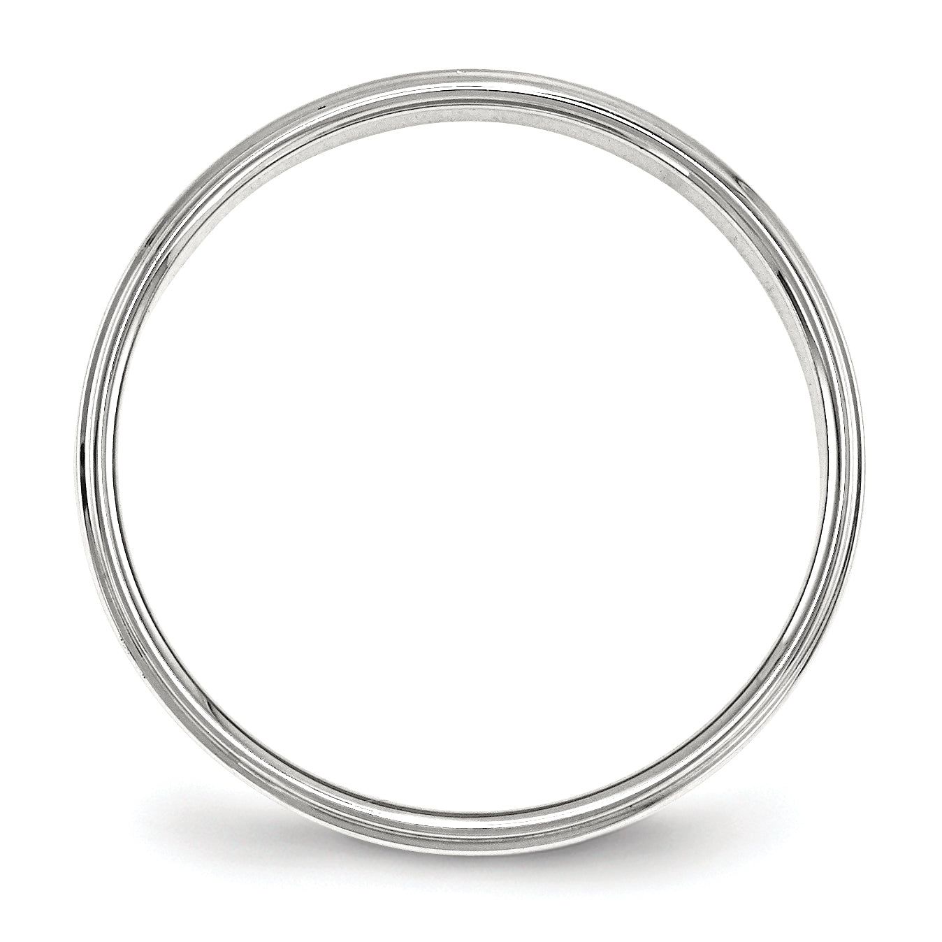 Sterling Silver 4mm Flat With Step Edge Size 4 Band