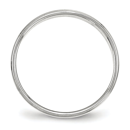 Sterling Silver 4mm Flat With Step Edge Size 4 Band