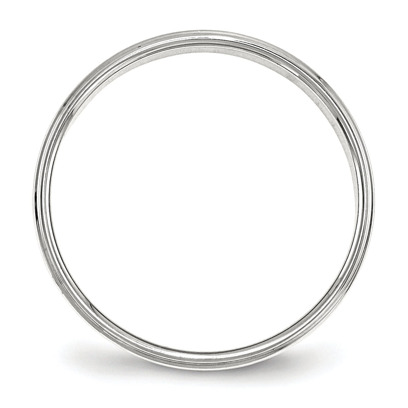 Sterling Silver 4mm Flat With Step Edge Size 4 Band