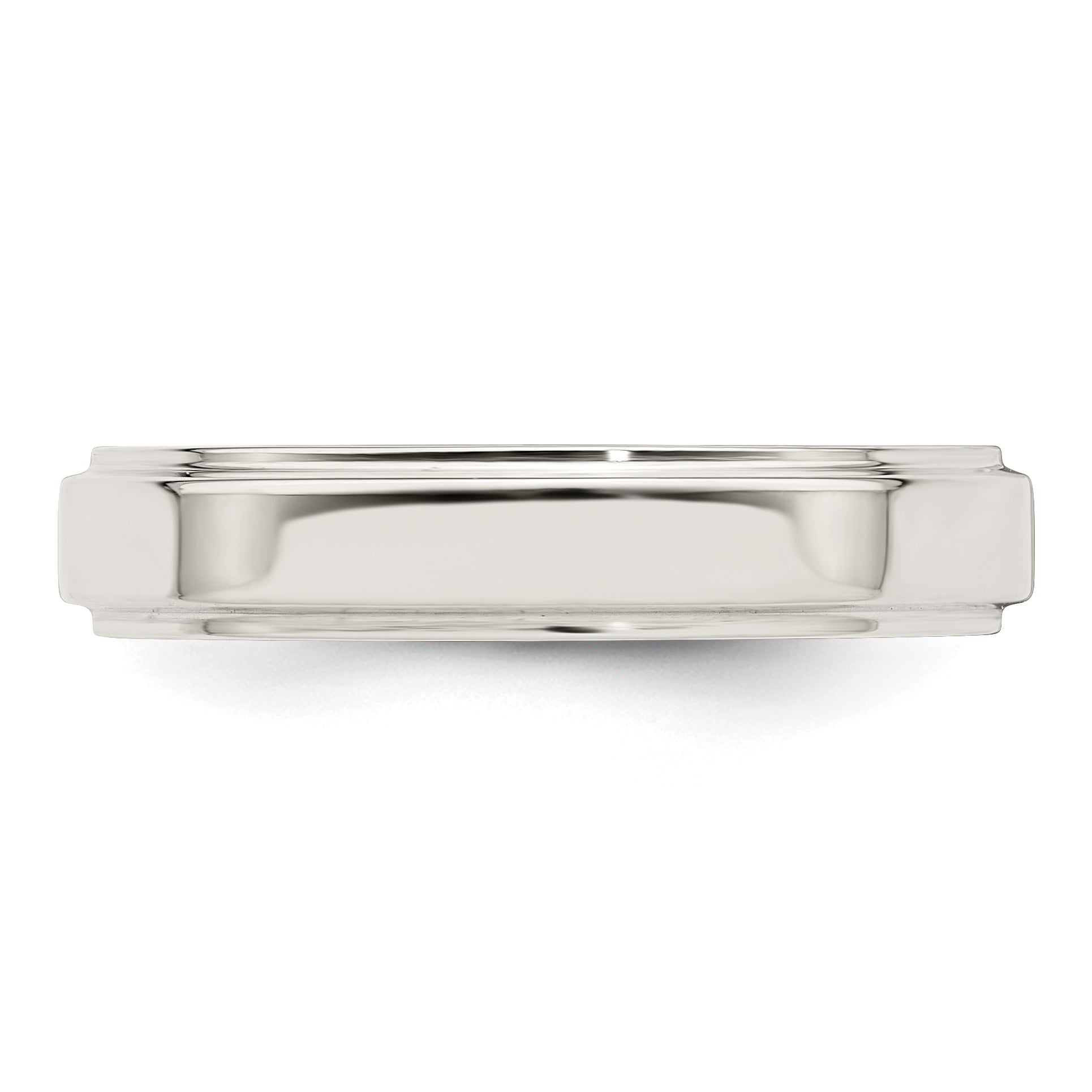 Sterling Silver 4mm Flat With Step Edge Size 4 Band