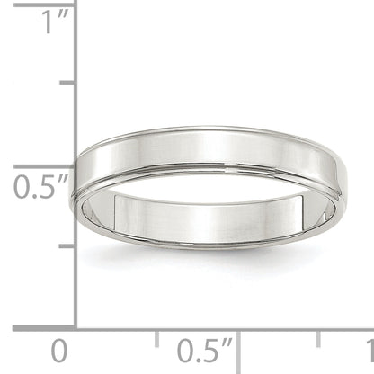 Sterling Silver 4mm Flat With Step Edge Size 4 Band