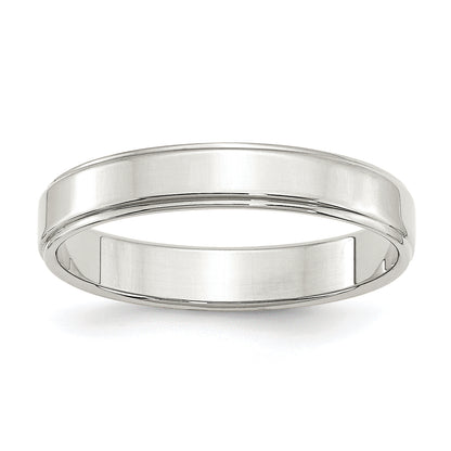 Sterling Silver 4mm Flat With Step Edge Size 4 Band