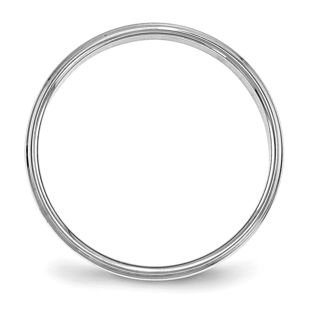 Sterling Silver Rhodium-Plated 4mm Flat W/ Step Edge Band