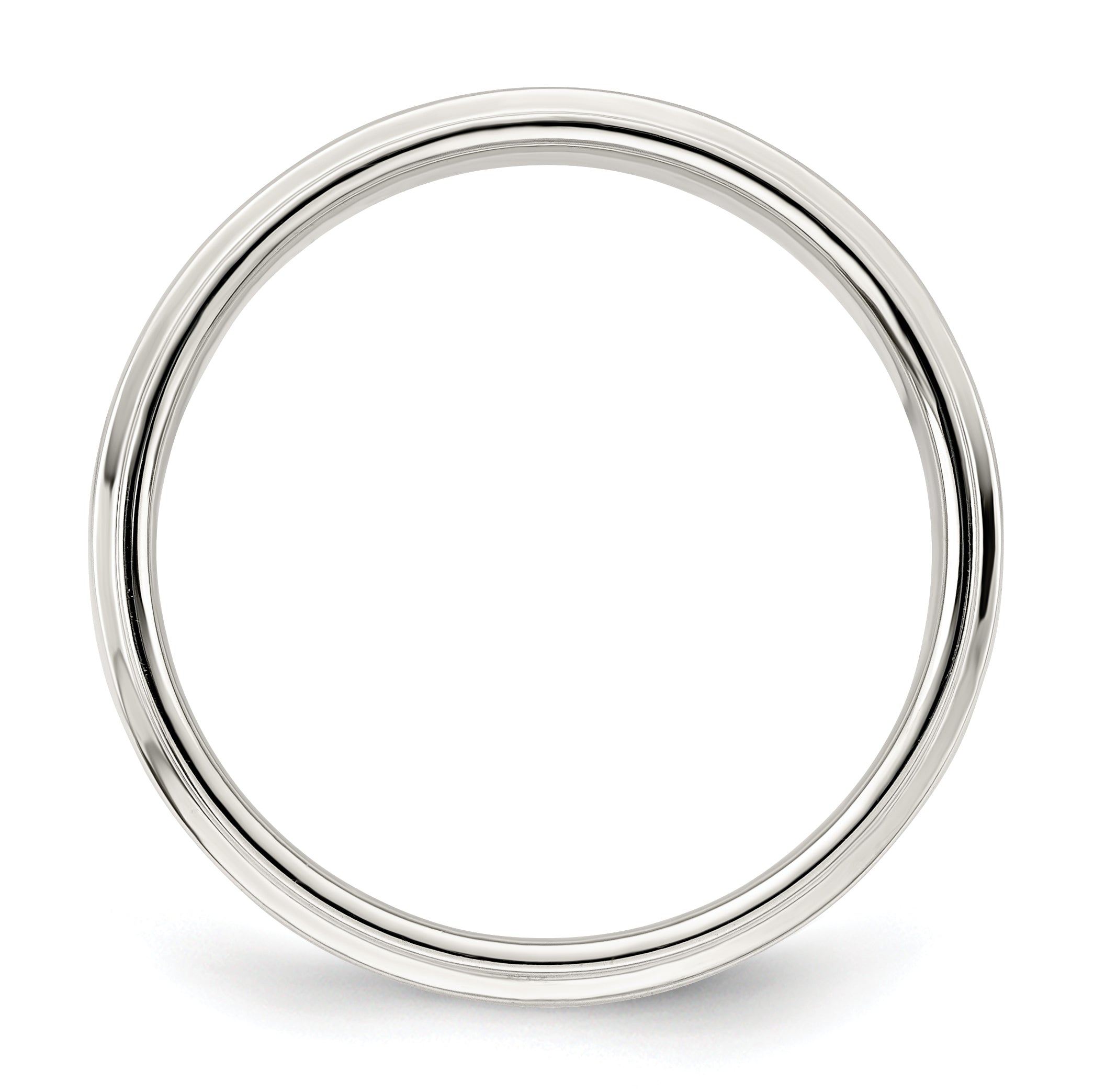 Sterling Silver 5mm Flat With Step Edge Size 4 Band