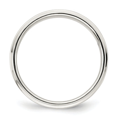 Sterling Silver 5mm Flat With Step Edge Size 4 Band