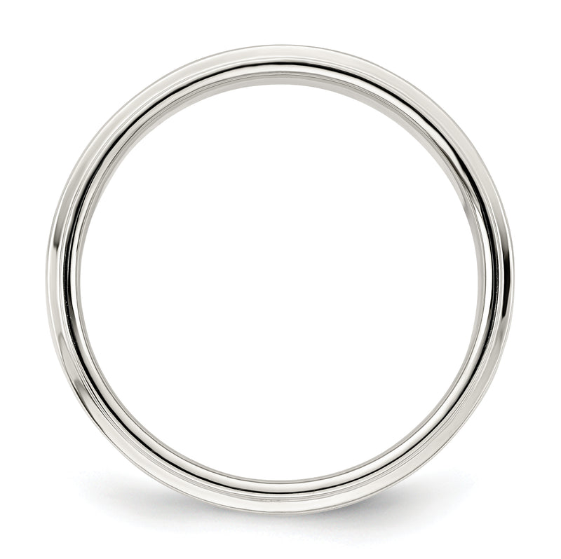 Sterling Silver 5mm Flat With Step Edge Size 4 Band