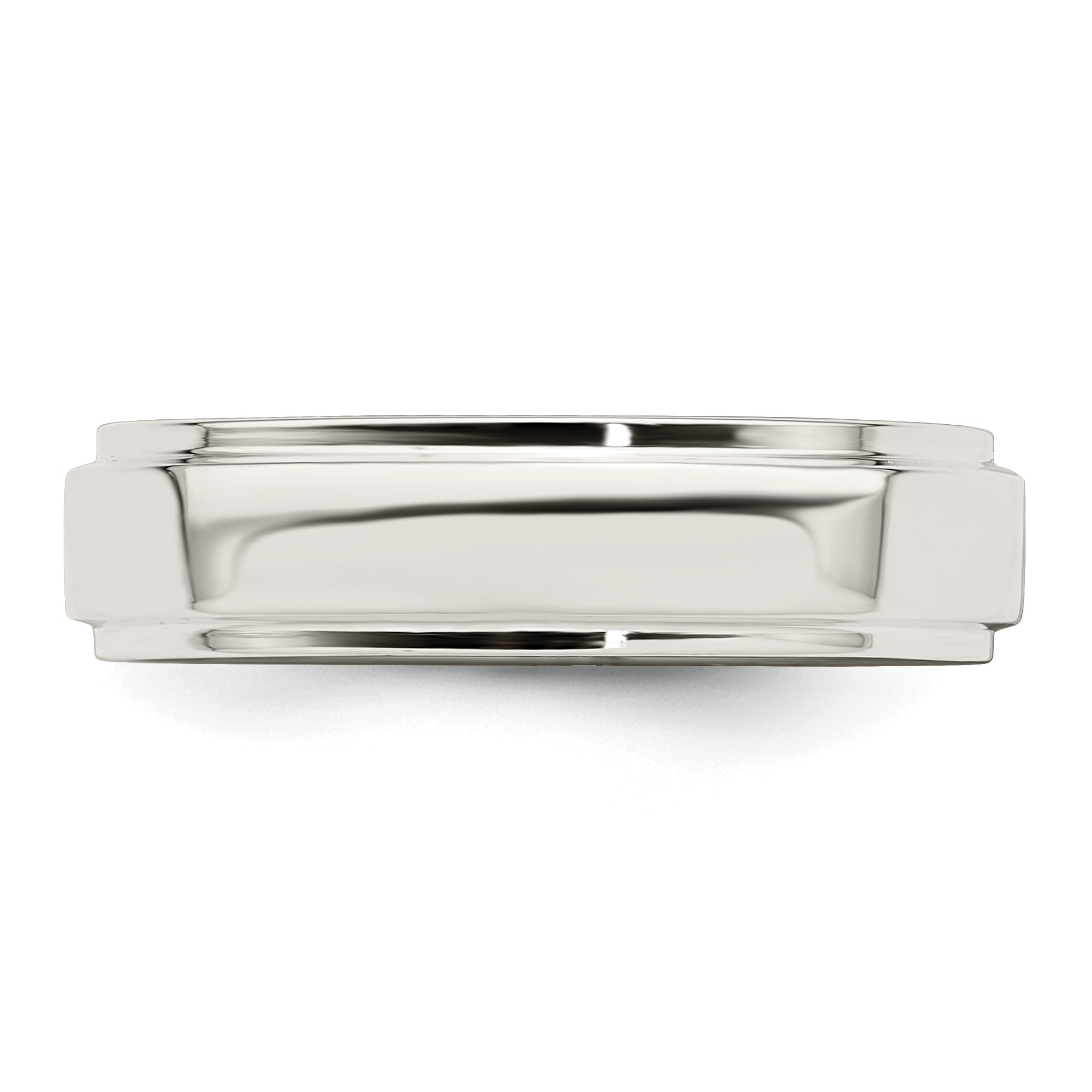 Sterling Silver 5mm Flat With Step Edge Size 4 Band