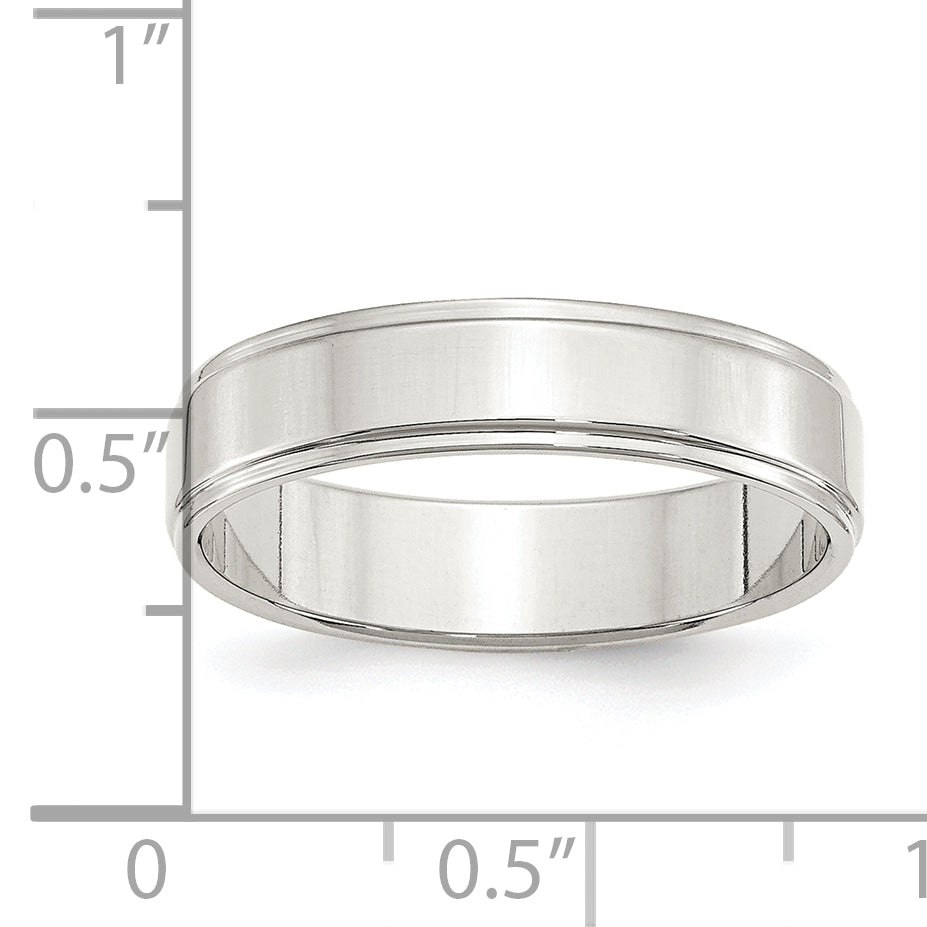 Sterling Silver 5mm Flat With Step Edge Size 4 Band