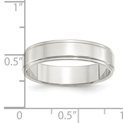 Sterling Silver 5mm Flat With Step Edge Size 4 Band