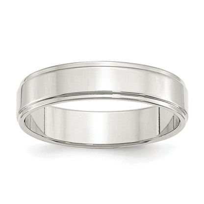 Sterling Silver 5mm Flat With Step Edge Size 4 Band