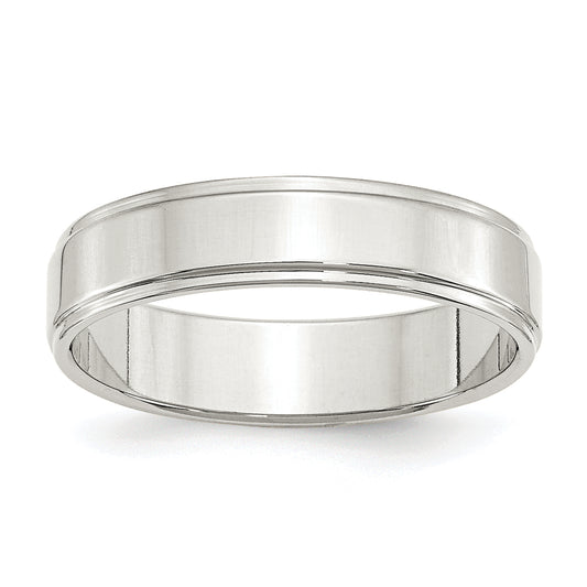 Sterling Silver 5mm Flat With Step Edge Size 4 Band