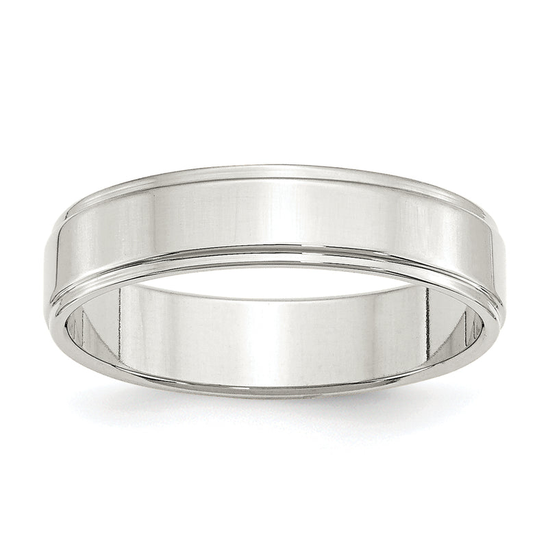 Sterling Silver 5mm Flat With Step Edge Size 4 Band